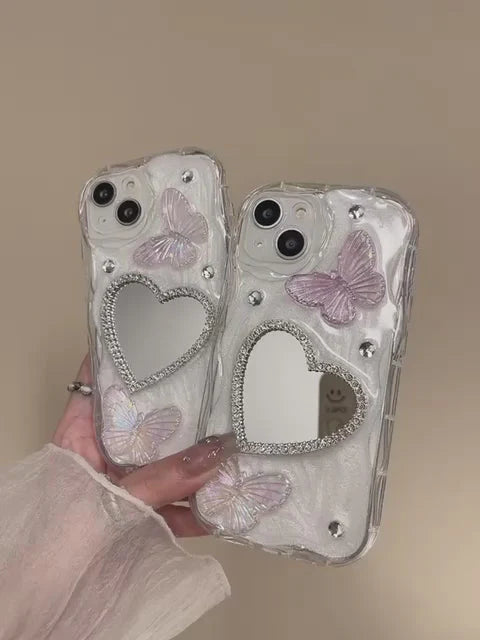 Small Heart Mirror Caseđź’“