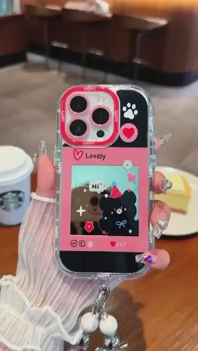 Black Teddy Bear Hi Mirror Case🐼
